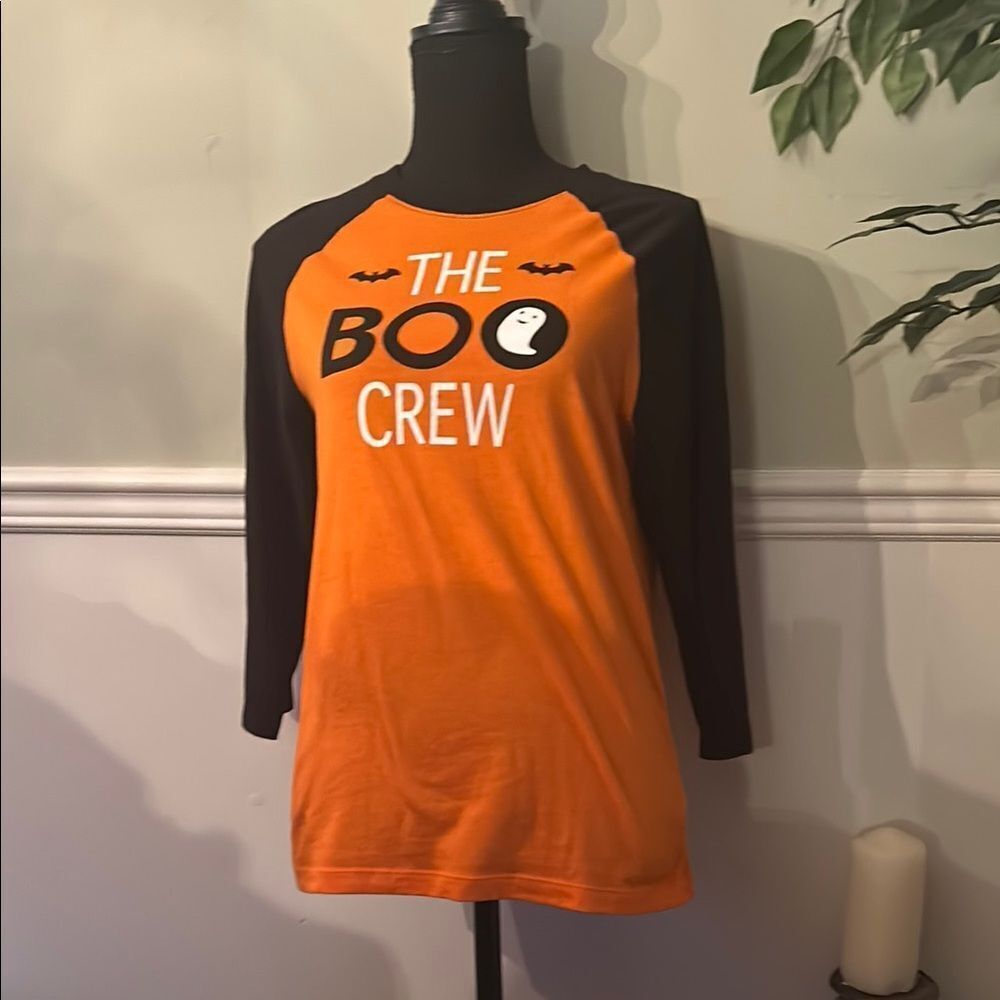 Orange and Black 'The Boo Crew' Kids Long Sleeve Tee